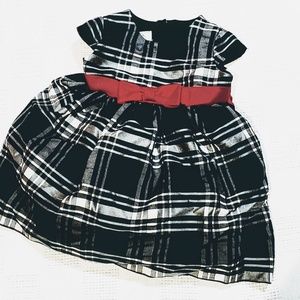 Marmellata Satin Plaid Holiday Dress & Cardigan